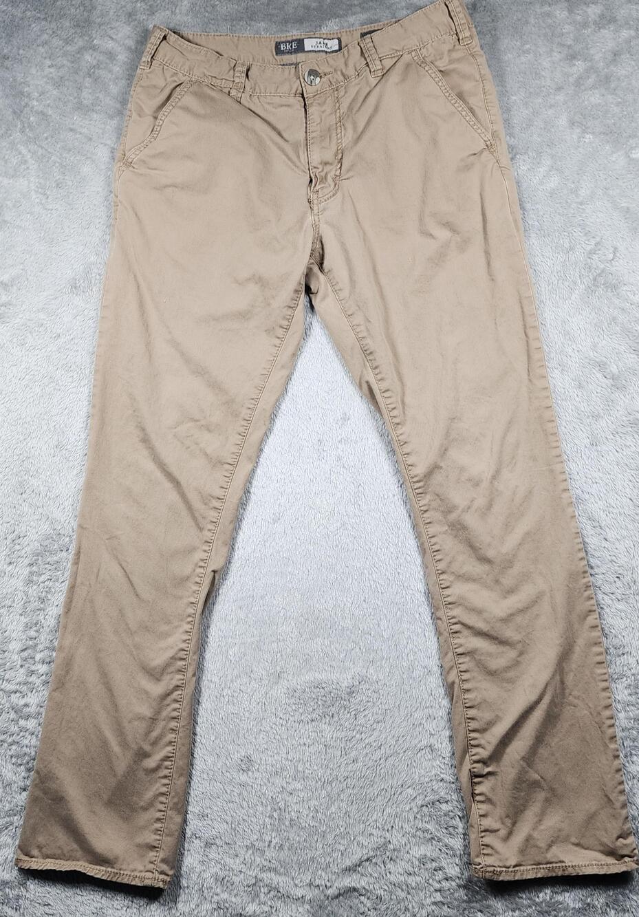 BKE Casuals Jake Straight Pants Mens 32R (Fits 30x31) Beige Straight Chino